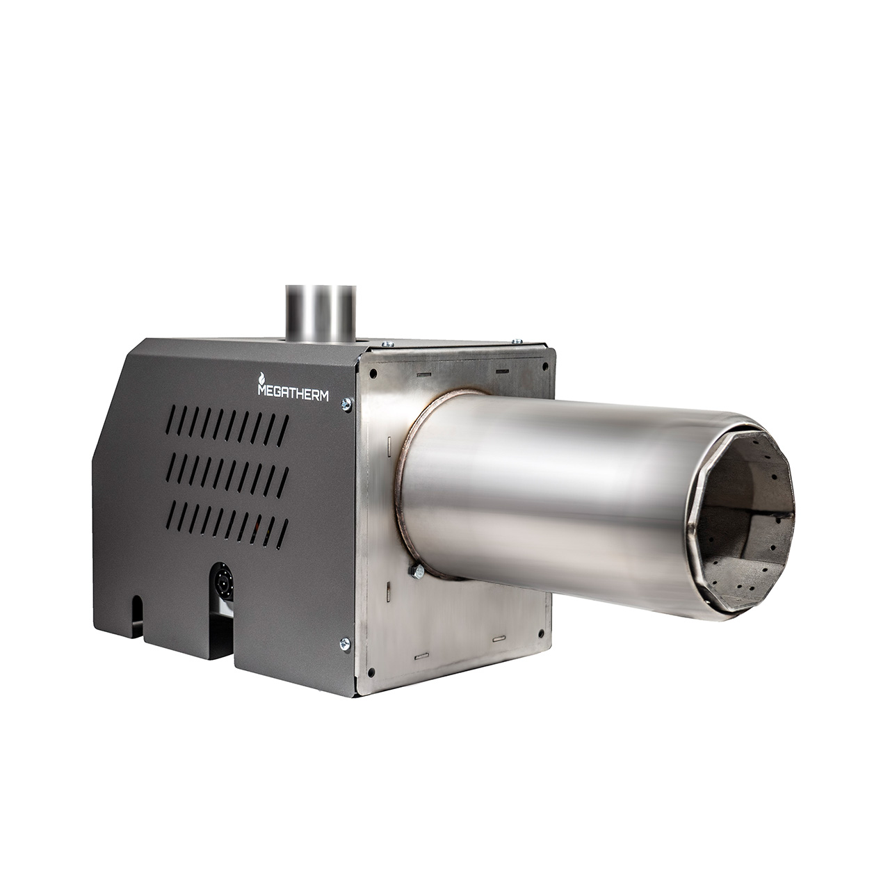 Wood Pellet Burner Pyro 90 Pro - Front Left Side - Industrial Equipment Megatherm